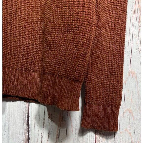 Nordstrom Men’s Shop Ribbed Knit Sweater Soft Warm Wool Blend Burnt Orange XL - Picture 5 of 7